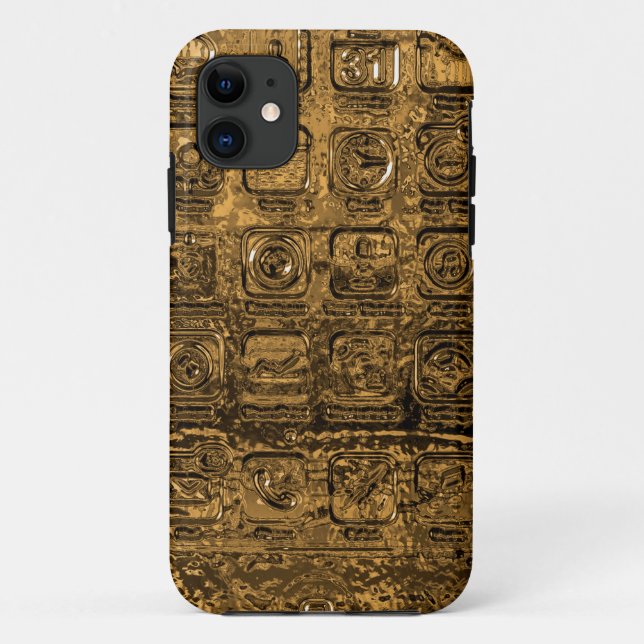 Coques Case-Mate iPhone Icônes de téléphone portable Gold (Dos)