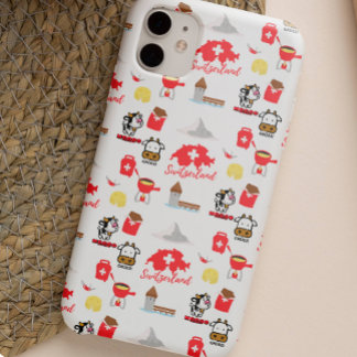 Case-Mate iPhone Case Icônes de voyage suisses | Motif d'images clipart