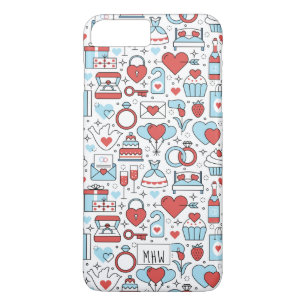 Coque Case-Mate iPhone Icônes mariages monogrammes personnalisés