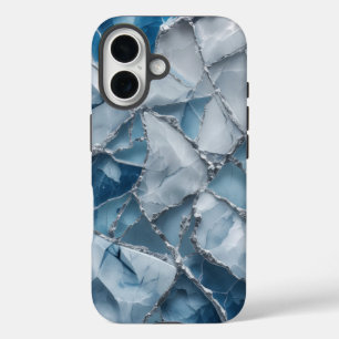 Coque Pour iPhone 16 Icy Elegance Frosted Marble Phone Boîtier Design