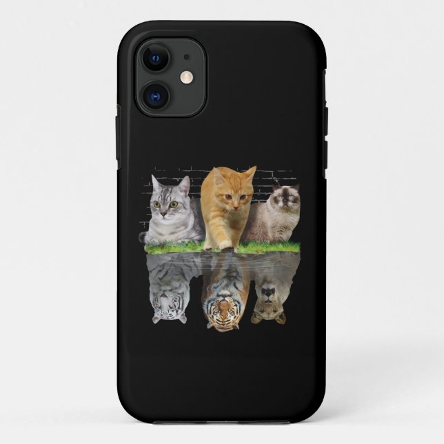 Coques Case-Mate iPhone Idée de design de cadeau avec réflexion de chat am (Dos)