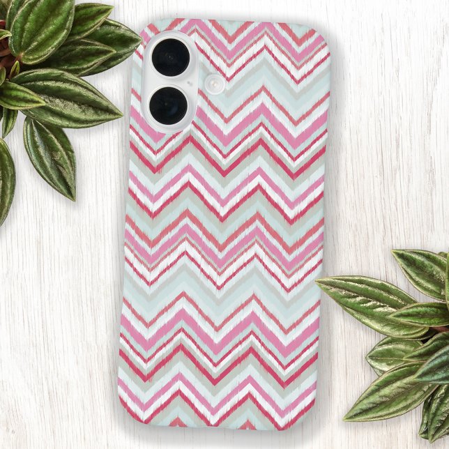 Coques Case-Mate iPhone Ikat Chevron moderne rayure géométrique Abstraite (Modern abstract Ikat chevron zigzag geometric stripe cell phone case)