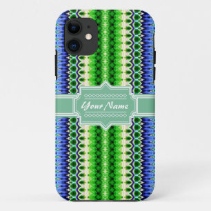Etui iPhone Case-Mate Ikat Chevron Tribal bleu et vert Personnalisé