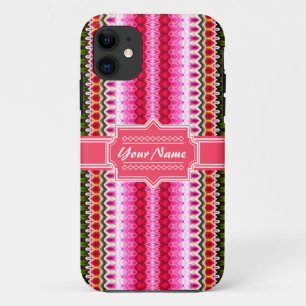 Case-Mate iPhone Case Ikat Chevron, Tribal Rose et Vert Personnalisé