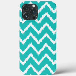 Coque Case-Mate iPhone Ikat Chevrons - Turquoise et blanche
