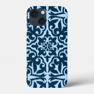 Coque Case-Mate iPhone Ikat damask pattern - Indigo foncé et bleu clair