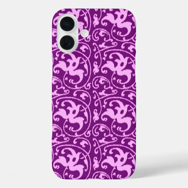 Coques Case-Mate iPhone Ikat Floral Damask - Orchidée et violet (Verso)