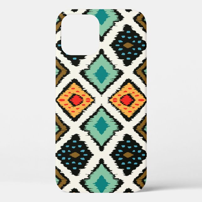 Coques Case-Mate iPhone Ikat géométrique, folklore texture tribale. (Verso)