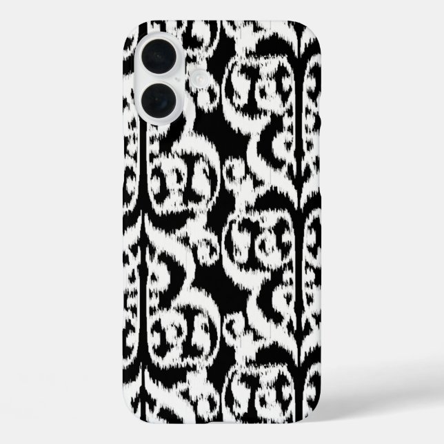 Coques Case-Mate iPhone Ikat Moorish Damask - blanc et noir (Verso)
