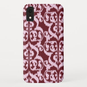 Coque Case-Mate iPhone Ikat Moorish Damask - bordeaux et rose