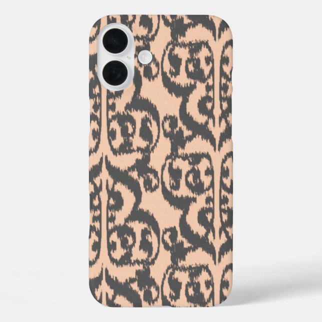 Coques Case-Mate iPhone Ikat Moorish Damask - pêche et gris charbon (Verso)