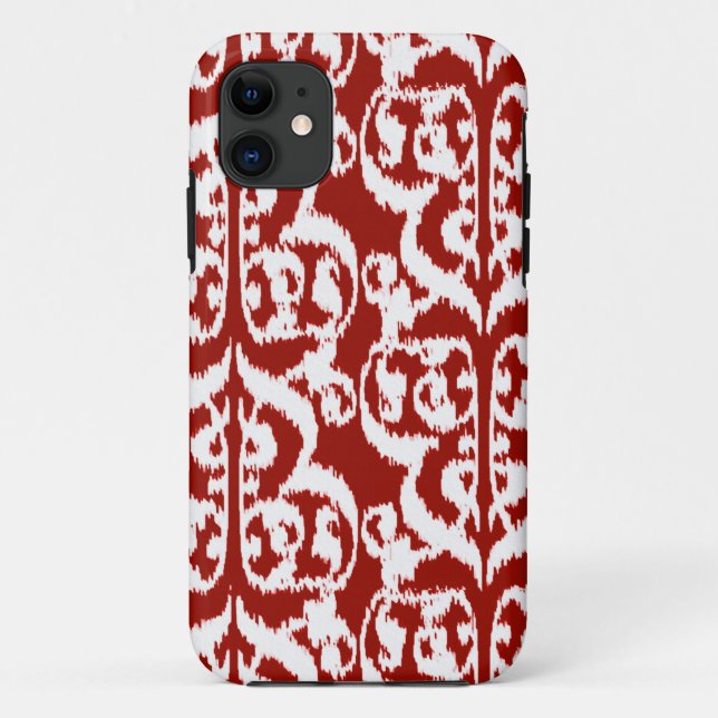 Coques Case-Mate iPhone Ikat Moorish Damask - rouge foncé et blanc (Dos)