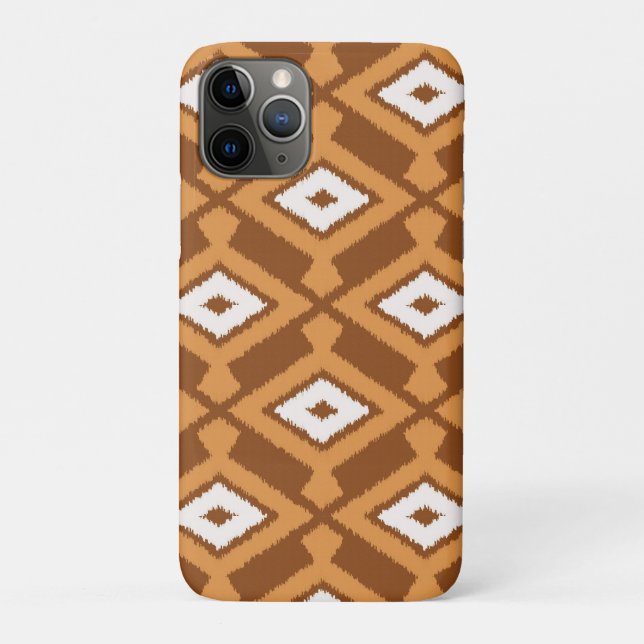 Coques Case-Mate iPhone Ikat Motif - Brown, rouille et crème (Dos)