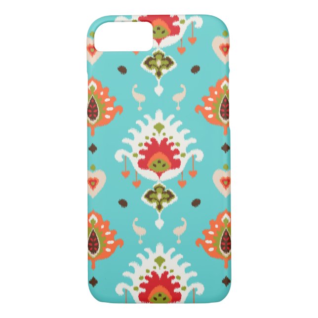 Coques Case-Mate iPhone Ikat tribal chic et turquoise (Dos)