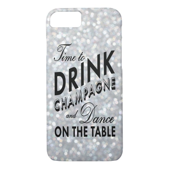 Coques Case-Mate iPhone Il est temps de boire du champagne sur Silver iPho (Dos)