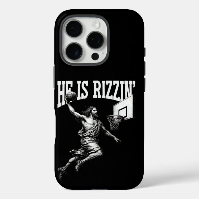 Coques Case-Mate iPhone Il Rizzin Funny Jesus Basketball Jour de Pâques (Verso)
