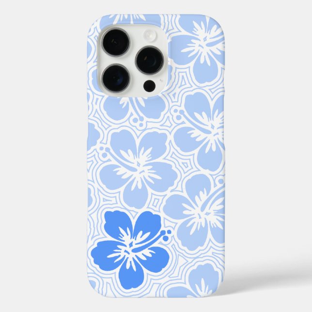 Coques Case-Mate iPhone Ile Floral Hawaii Hibiscus Pinstripe Ciel bleu (Verso)