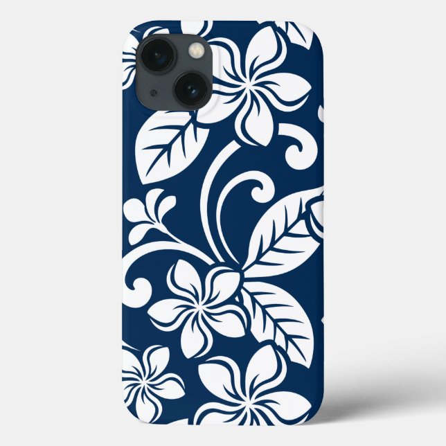 COQUES Case-Mate iPhone ÎLE PLUMERIA (BLEUE MARINE) (Verso)