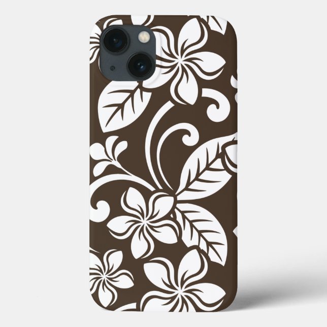 COQUES Case-Mate iPhone ÎLE PLUMERIA (CAFÉ BROWN) (Verso)