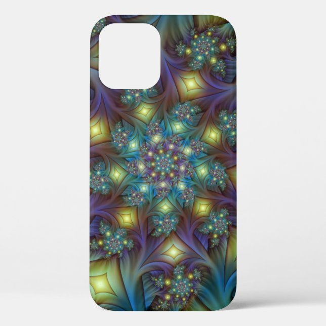 Coques Case-Mate iPhone Illuminé Abstrait brillant Turquoise violet Fracta (Verso)