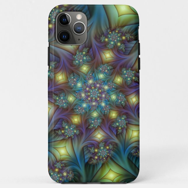 Coques Case-Mate iPhone Illuminé Abstrait brillant Turquoise violet Fracta (Dos)