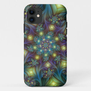 Case-Mate iPhone Case Illuminé Abstrait brillant Turquoise violet Fracta