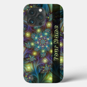Case-Mate iPhone Case Illuminé bleu Abstrait violet Fractal Nom