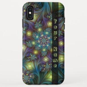 Case-Mate iPhone Case Illuminé bleu violet moderne Fractal Art Nom