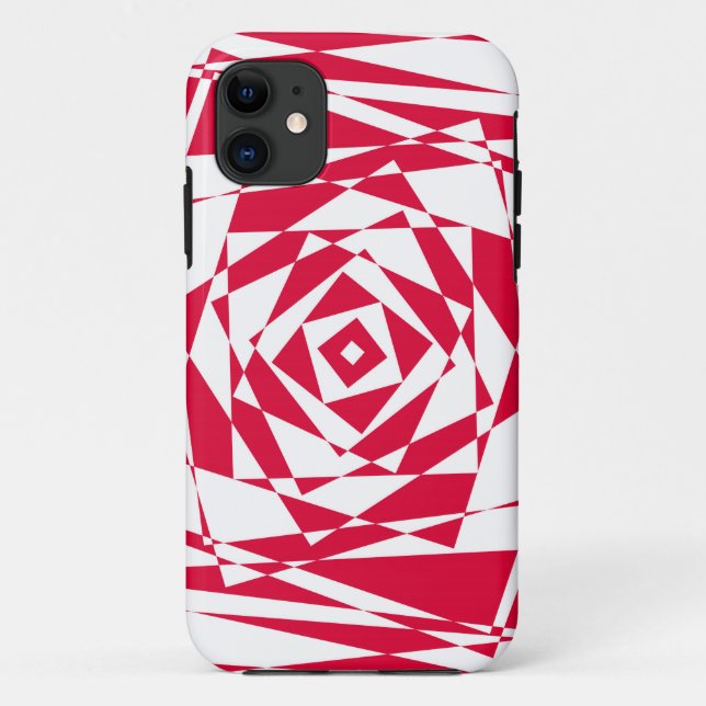 Coques Case-Mate iPhone Illusion abstraite rouge blanc (Dos)