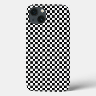 iPhone 13 Case Illusion Carré Checker noir et blanc