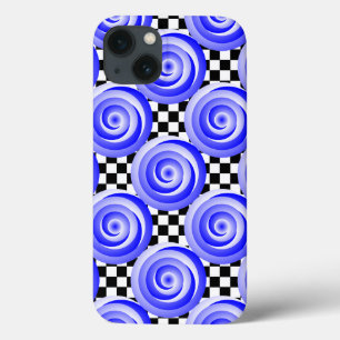 iPhone 13 Case Illusion de la spirale bleue par Kenneth Yoncich