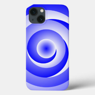 Coque Case-Mate iPhone Illusion de la spirale bleue par Kenneth Yoncich