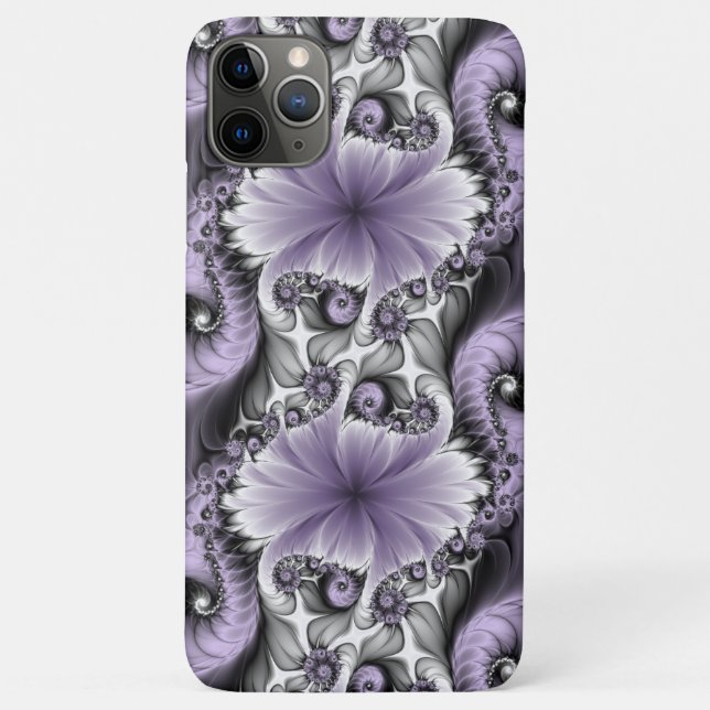 Coques Case-Mate iPhone Illusion de lilas Art floral abstrait fractal Fant (Dos)