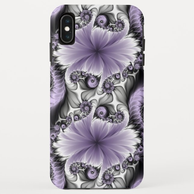 Coques Case-Mate iPhone Illusion de lilas Art floral abstrait fractal Fant (Dos)