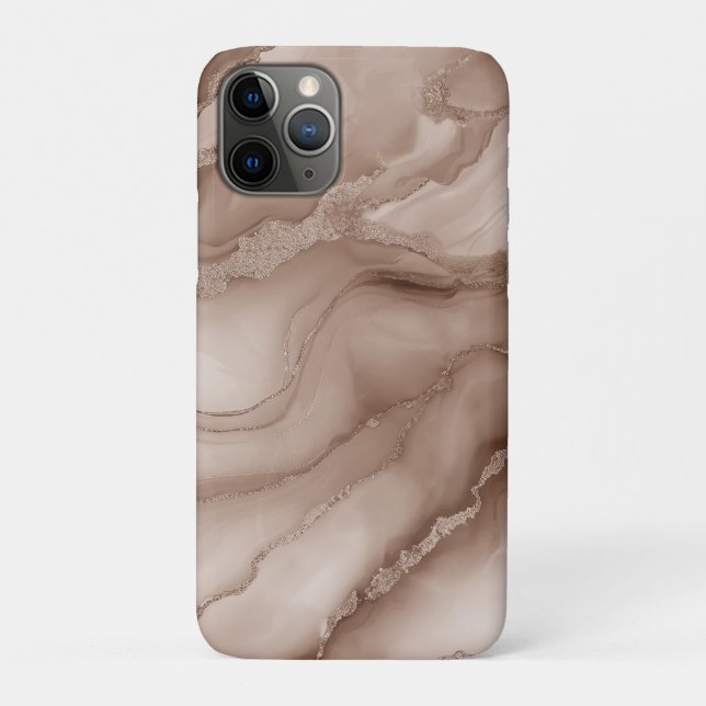 COQUES Case-Mate iPhone ILLUSION DE MARBRE DANS DES TONS TERREUX BRUNS (Dos)