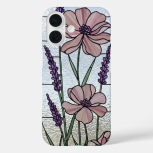 Coque Pour iPhone 16 Illusion de verre floral rose
