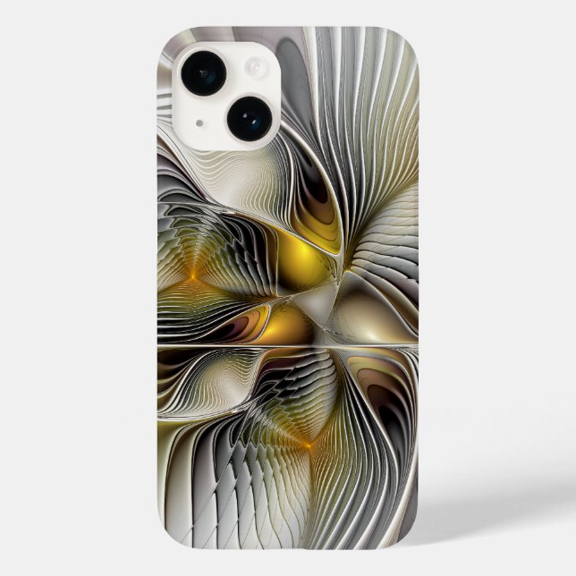 Coques Case-Mate iPhone Illusion d'optique abstrait 3D fractal avec profon (Verso)