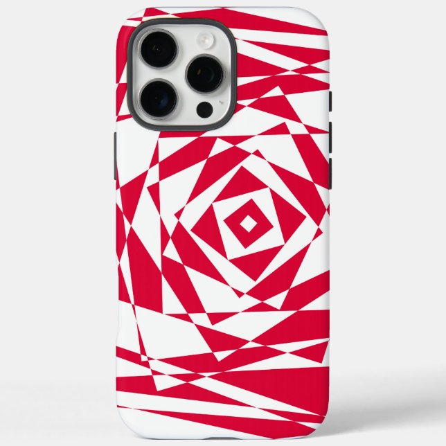 Coques Case-Mate iPhone Illusion optique rouge et blanc – Géométrique 3D g (Verso)