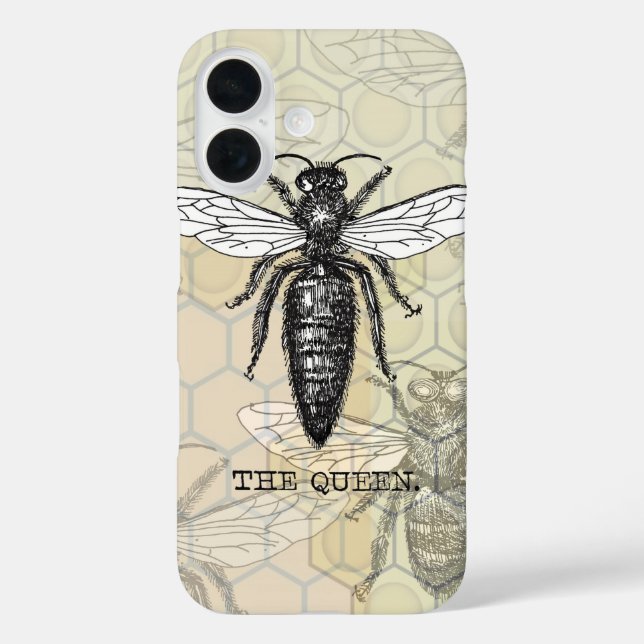 Coques Case-Mate iPhone Illustration Antique d'Insecte de Bourdon Reine Ab (Verso)