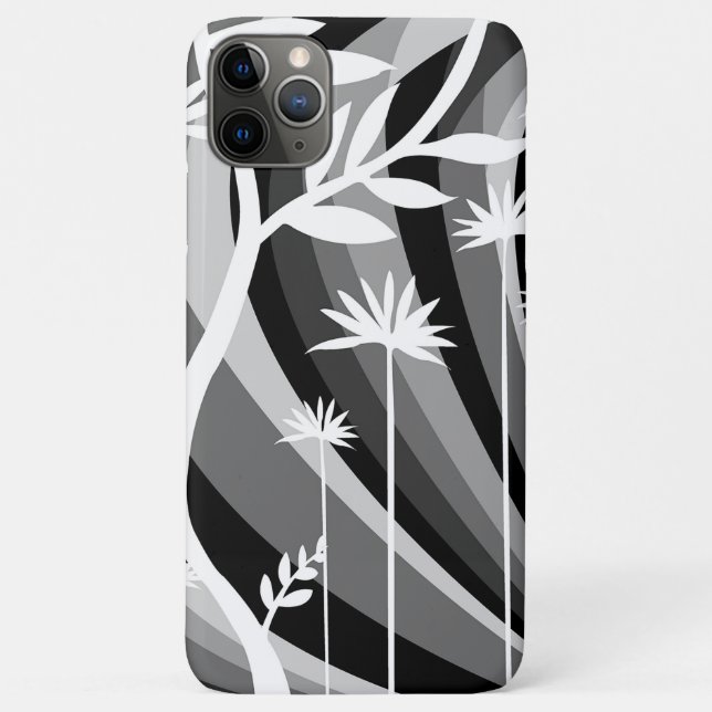 Coques Case-Mate iPhone Illustration botanique noir et blanc à dos incurvé (Dos)