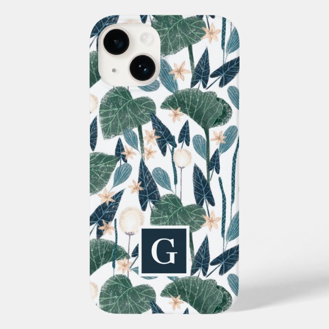 Coques Case-Mate iPhone Illustration botanique Plante Maman Monogramme (Verso)