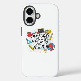 Coque Pour iPhone 16 Illustration colorée de retour à l'école