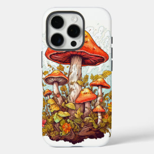 Coque iPhone 16 Pro Illustration créative de forêt de champignons