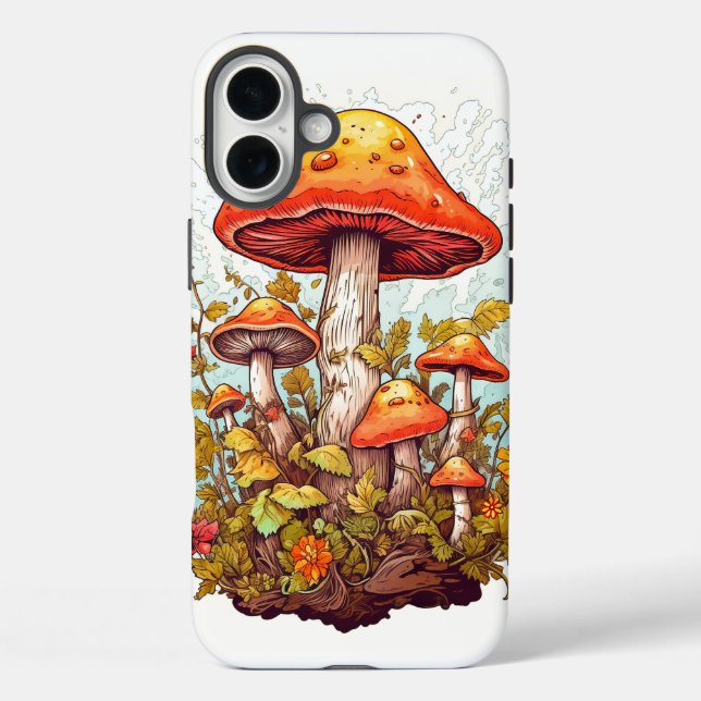 Coques Case-Mate iPhone Illustration créative de forêt de champignons (Verso)
