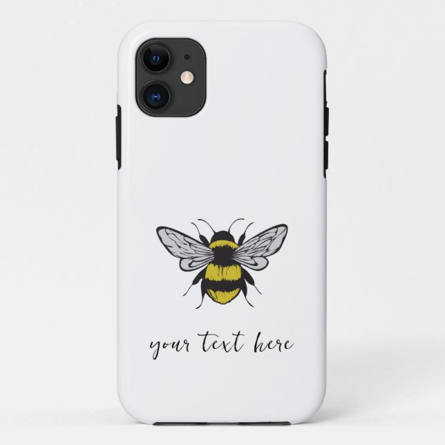 Coques Case-Mate iPhone Illustration d'abeille - ajoutez votre propre text (Dos)