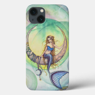 Case-Mate iPhone Case Illustration d'art de sirène aquarelle Lune Cobalt