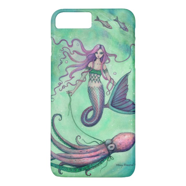 Coques Case-Mate iPhone Illustration d'art fantastique de sirène et de pie (Dos)
