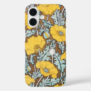 Coque Pour iPhone 16 illustration d'art pavot fleur jaune
