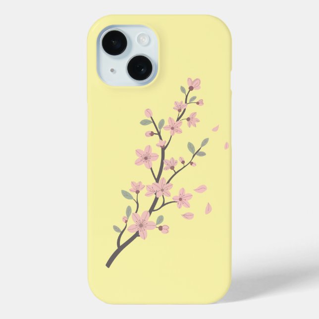 Coques Case-Mate iPhone Illustration de branche de cerisier délicate (Verso)