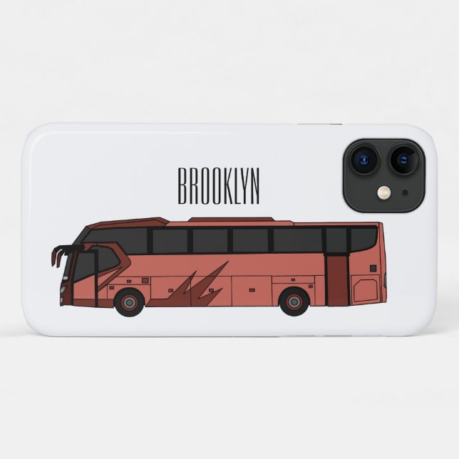 Coques Case-Mate iPhone Illustration de bus dessin animé (Dos (Horizontal))